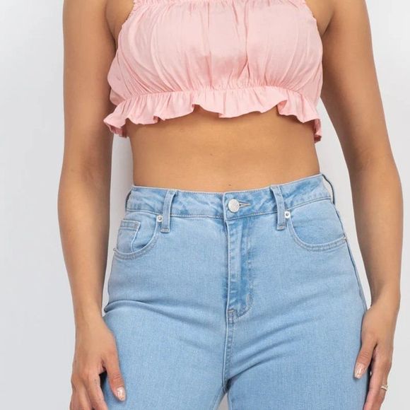 Ruffled Sleeveless Crop Top - Crop top - Top - Blouse - Summer top - Picture 5 of 5